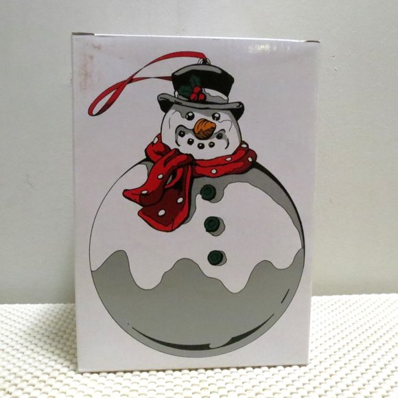 Snowman Christmas Tree Ornament 4.5" Globe Vintage Mercury Glass Department 56 - Picture 5 of 9